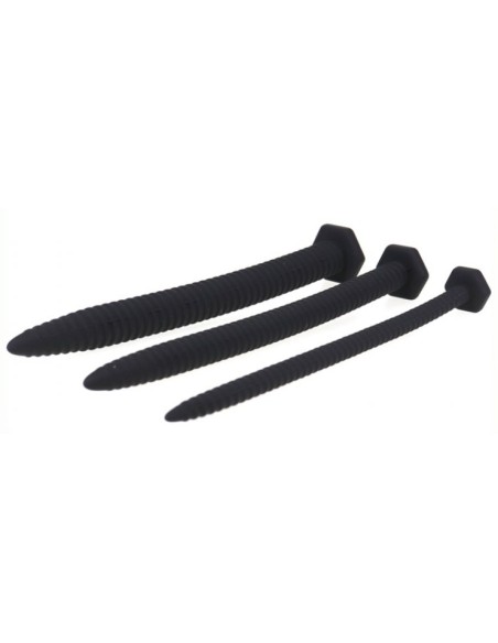 Lot de 3 tiges à urètre silicone 14.5cm - Diamètres 6 à 13mm Lot de 3 tiges à urètre silicone 14.5cm - Diamètres 6 à 13mm