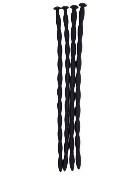 Lot de 4 tiges d'urètre en silicone 10cm - Diamètre de 7 à 10mm