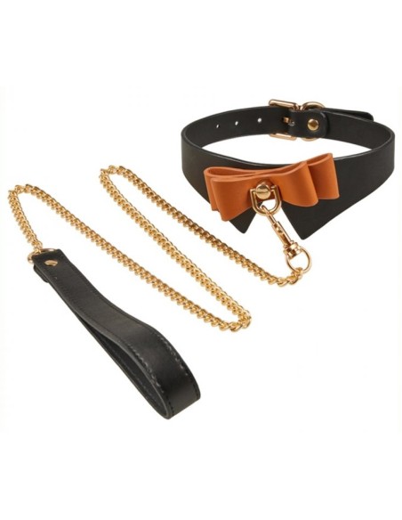 Collier et Laisse Butler Noir et Marron