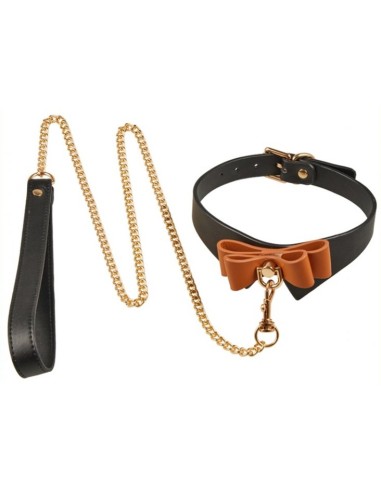 Collier et Laisse Butler Noir et Marron