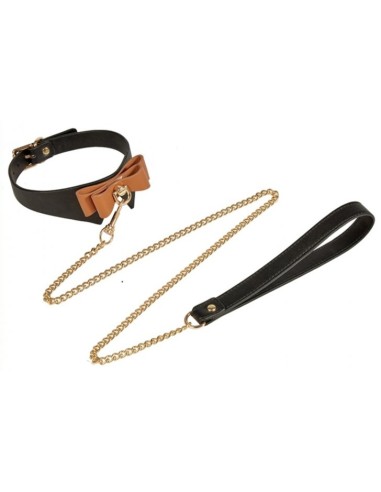 Collier et Laisse Butler Noir et Marron