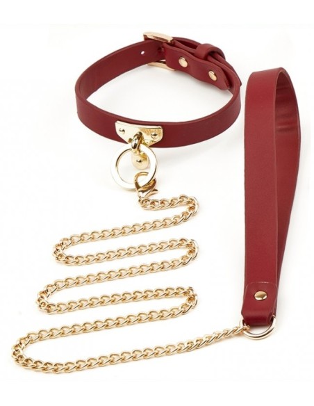 Collier et Laisse Sclave Rouge