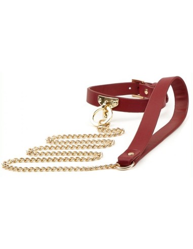Collier et Laisse Sclave Rouge