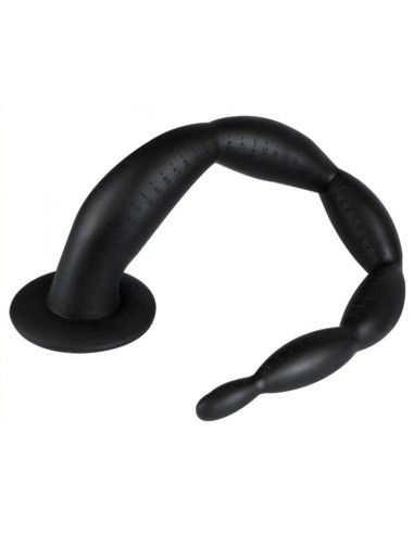 Gode long Scale Beads L 50 x 5cm Noir