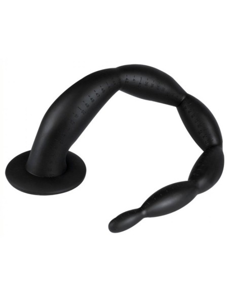 Gode long Scale Beads L 50 x 5cm Noir