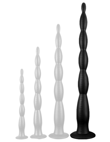 Gode long Scale Beads XL 60 x 6cm Noir