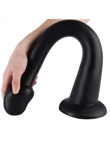 Gode Whale Dildo S 38 x 3.8cm - Pointe 3.5cm Noir