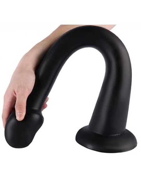 Gode Whale Dildo S 38 x 3.8cm - Pointe 3.5cm Noir