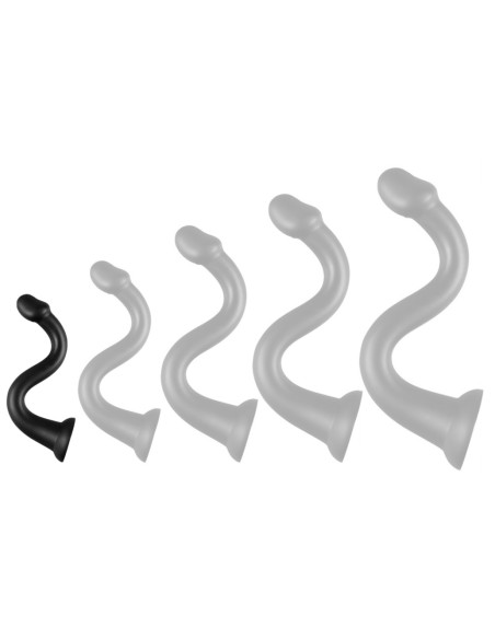 Gode Whale Dildo S 38 x 3.8cm - Pointe 3.5cm Noir