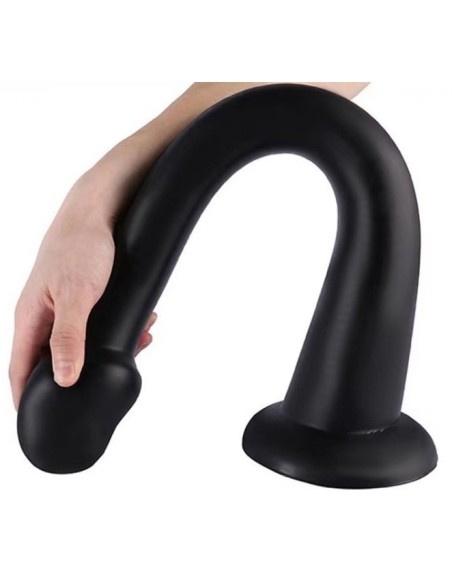 Gode long Whale Dildo M 40 x 5.5cm - Pointe 4.6cm Noir