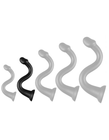 Gode long Whale Dildo M 40 x 5.5cm - Pointe 4.6cm Noir