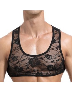 Crop court Dentelle Noir