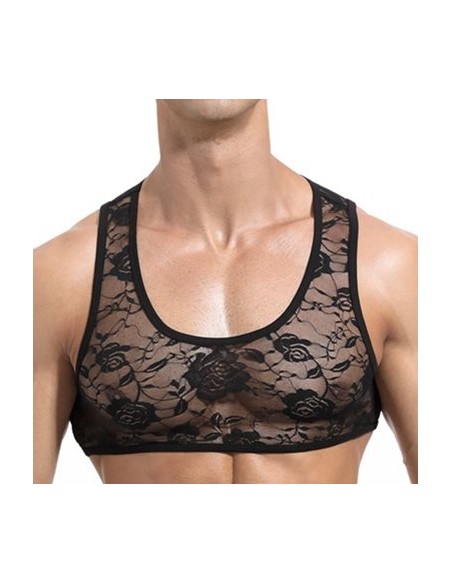 Crop court Dentelle Noir