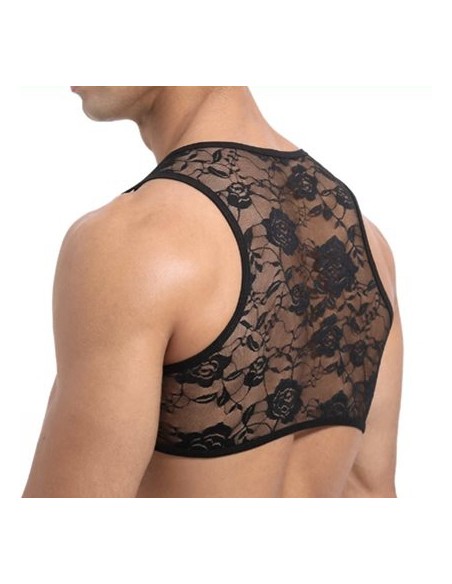 Crop court Dentelle Noir