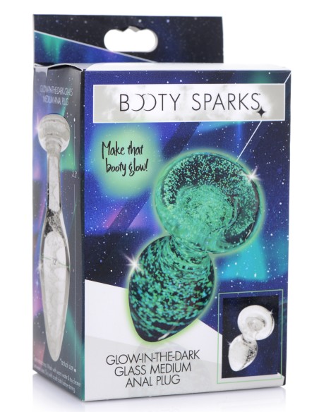 Plug phosphorescent en verre Glow M 8 x 3.4cm