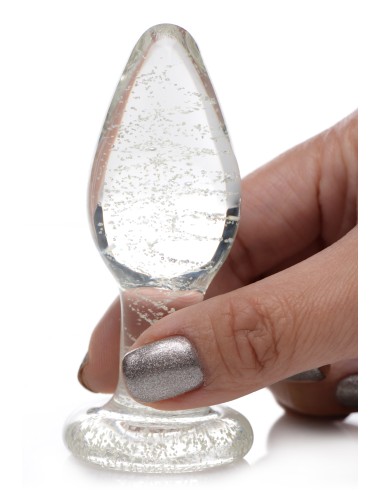 Plug phosphorescent en verre Glow M 8 x 3.4cm