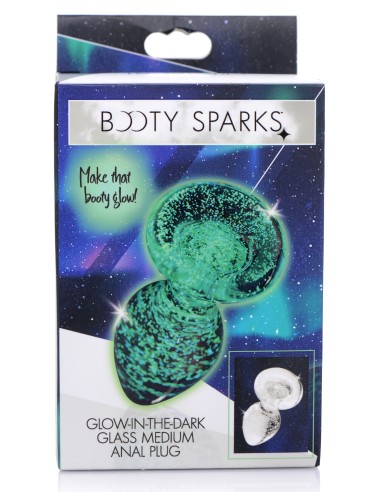 Plug phosphorescent en verre Glow M 8 x 3.4cm