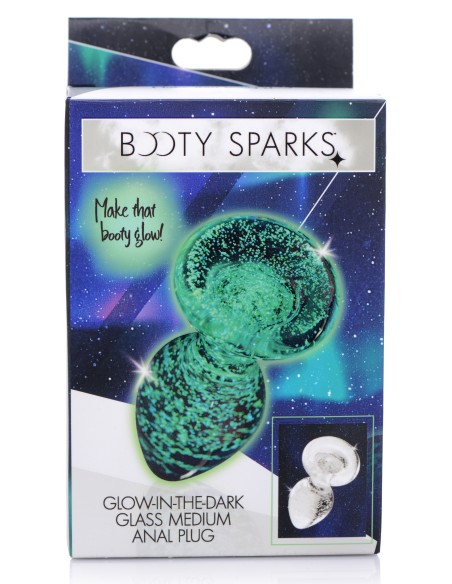 Plug phosphorescent en verre Glow M 8 x 3.4cm