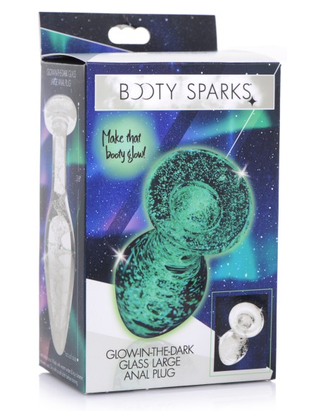 Plug en verre phosphorescent GLOW L 9.5 x 4cm