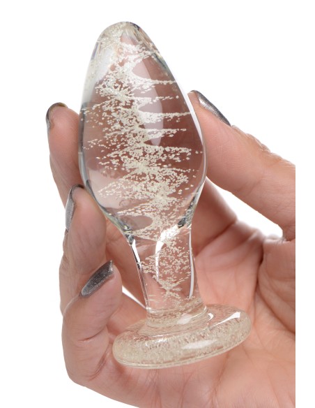 Plug en verre phosphorescent GLOW L 9.5 x 4cm