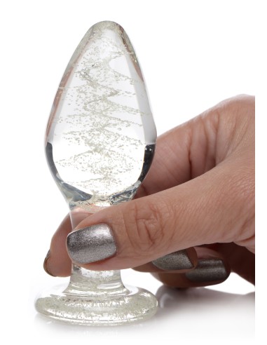 Plug en verre phosphorescent GLOW L 9.5 x 4cm