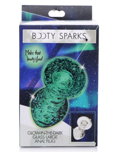 Plug en verre phosphorescent GLOW L 9.5 x 4cm