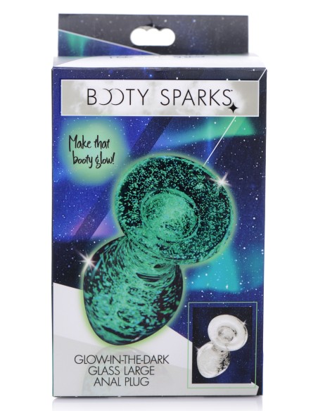 Plug en verre phosphorescent GLOW L 9.5 x 4cm