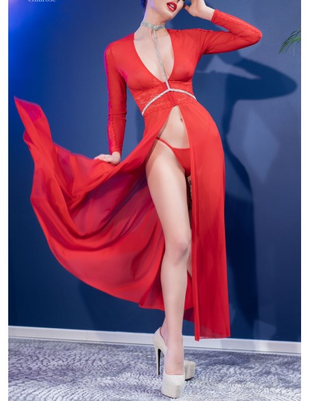 Robe ouverte Nuria - Rouge
