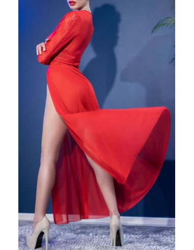 Robe ouverte Nuria - Rouge
