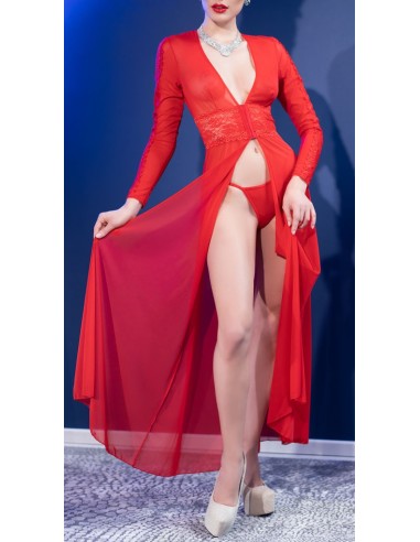 Robe ouverte Nuria - Rouge