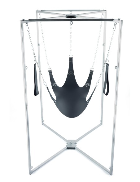 Kit Sling Cuir 5 Points Noir Armature Grise