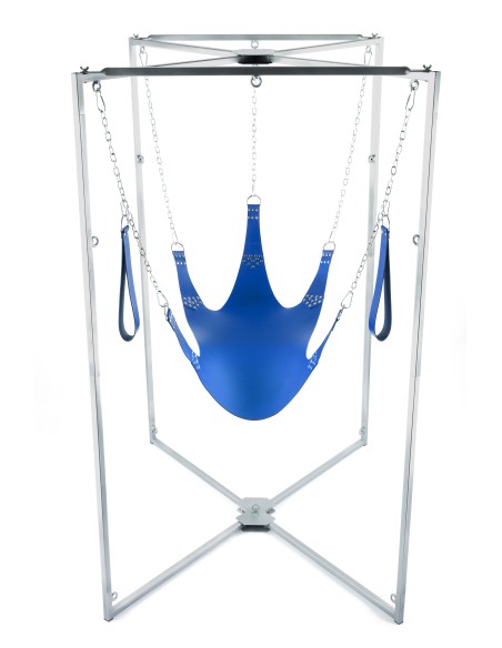 Kit Sling Cuir 5 Points Bleu Armature Grise