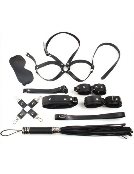 Coffret Bondage SM Obedience 10 Pièces Noir