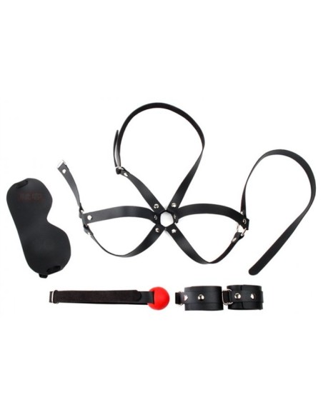 Kit d'Initiation BDSM OBEDIENCE 4 Pièces Noir Kit d'Initiation BDSM OBEDIENCE 4 Pièces Noir