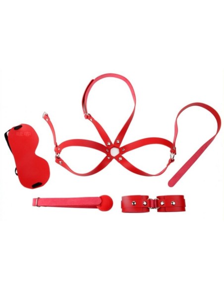 Kit d'Initiation BDSM OBEDIENCE 4 pièces Rouge Kit d'Initiation BDSM OBEDIENCE 4 pièces Rouge