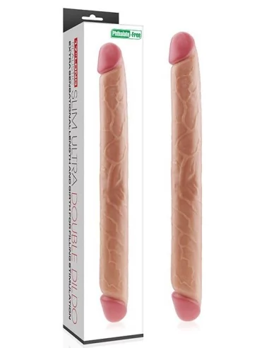 Double Dildo Realistic Slim 44 x 4.5cm