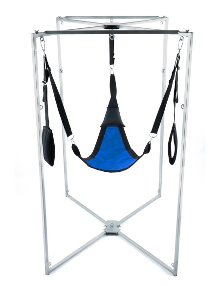 Kit Sling Tissu Triangle Bleu-Noir Armature Grise