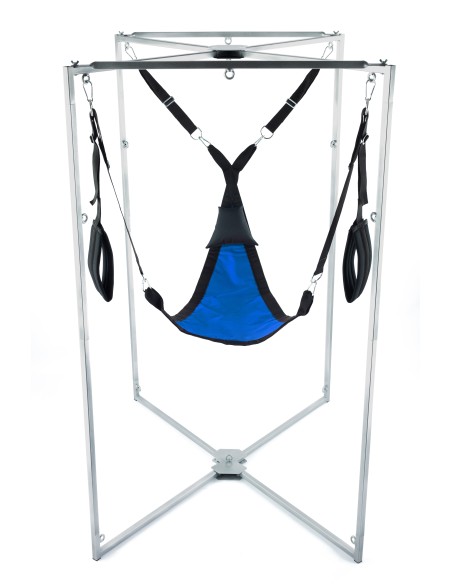 Kit Sling Tissu Triangle Bleu-Noir Armature Grise