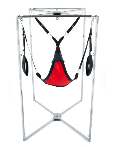 Kit Sling Tissu Triangle Rouge-Noir Armature Grise