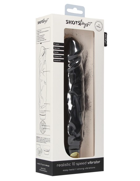 Gode vibrant Realistic 20 x 5cm Noir