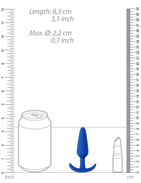 Plug Slim Butt 7.5 x 2cm Bleu