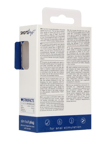 Plug Slim Butt 7.5 x 2cm Bleu