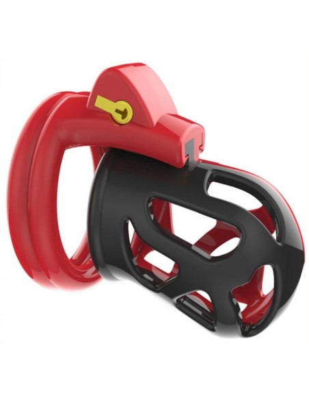 Cage de chasteté Joker 7.5 x 3cm Rouge-Noir