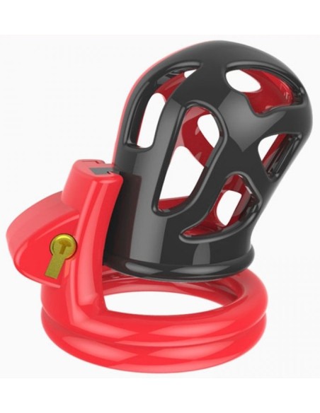 Cage de chasteté Joker 7.5 x 3cm Rouge-Noir