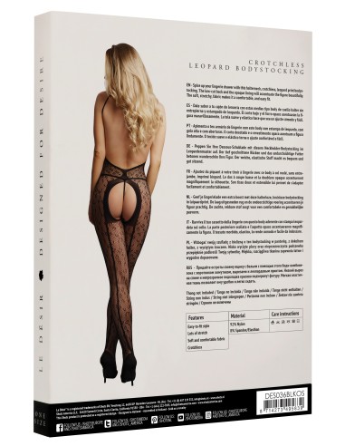 Combinaison ouverte dos nu Féline - Noir