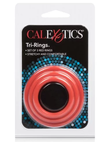 Tri-Rings Cockring Rouge - Cockrings Flexibles - 3