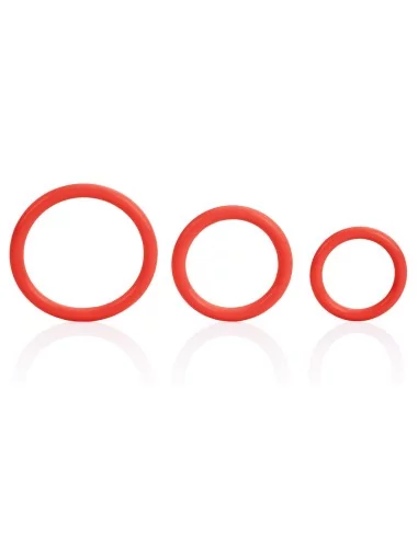 Tri-Rings Cockring Rouge - Cockrings Flexibles - 4