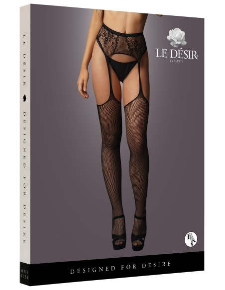 Collant effet porte-jarretelles Maëlys - Noir