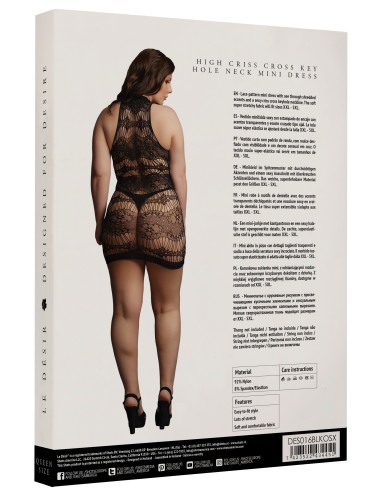 Robe sexy Grande Taille CRISS CROSS NECK - Noir