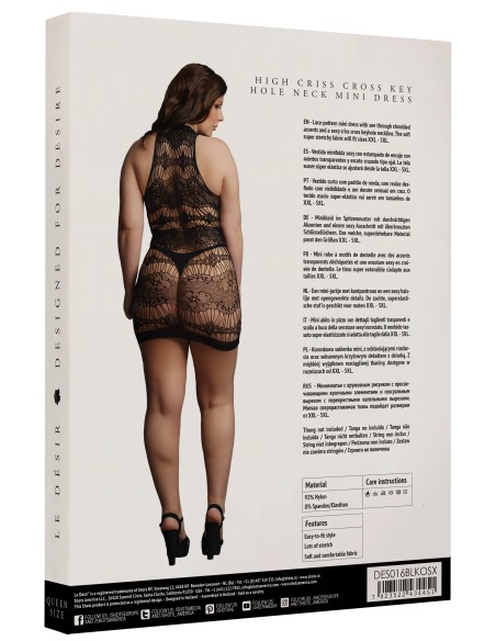 Robe sexy Grande Taille CRISS CROSS NECK - Noir